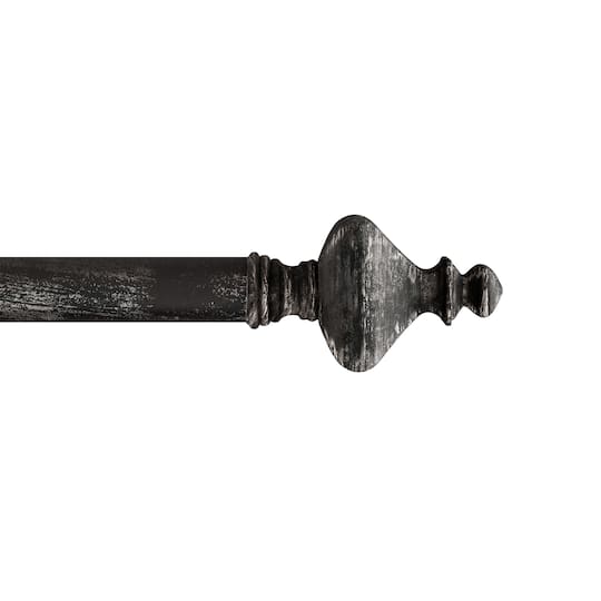 Hastings Home Black Extendable Curtain Rod with Finials